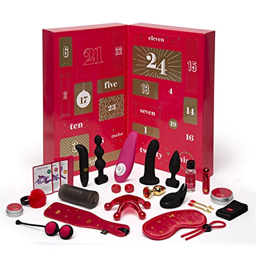 Lovehoney Roter Adventskalender 2021 für Paare - Lustiges und Sexy Spielzeug Geschenkset für Heißesten Weihnachten - 24 Tage