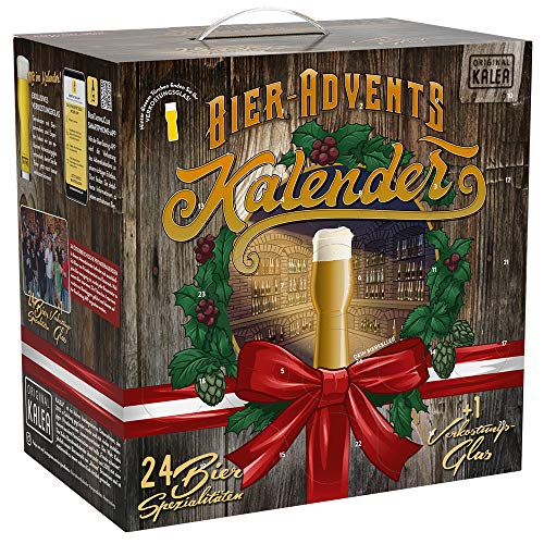 Bier-Adventkalender, 24 x 0,33 L Flaschen österreichische Bier-Spezialitäten und 1 Verkostungsglas, neue Bestückung 2020, perfekte Geschenkidee für Männer zur Vorweihnachtszeit