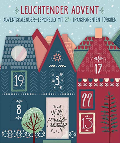 Leuchtender Advent. Bunter Adventskalender-Leporello mit 24 transparenten Türchen: Adventskalender zum Aufstellen