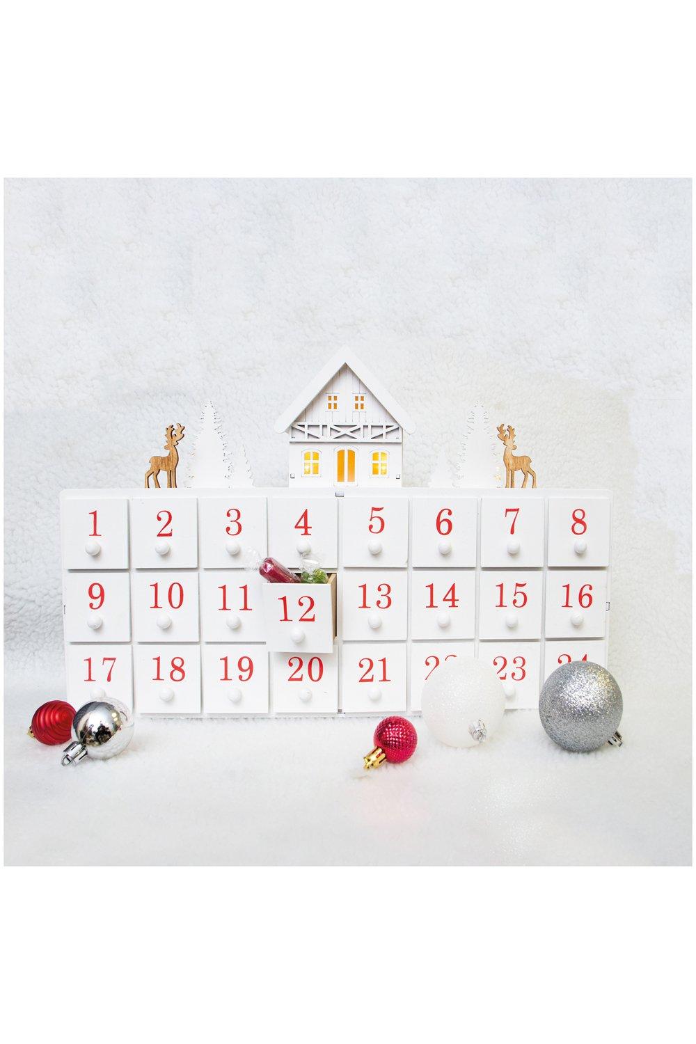 Netagon Netagon Battery Powered Wooden Christmas Countdown Advent Calendar | Debenhams