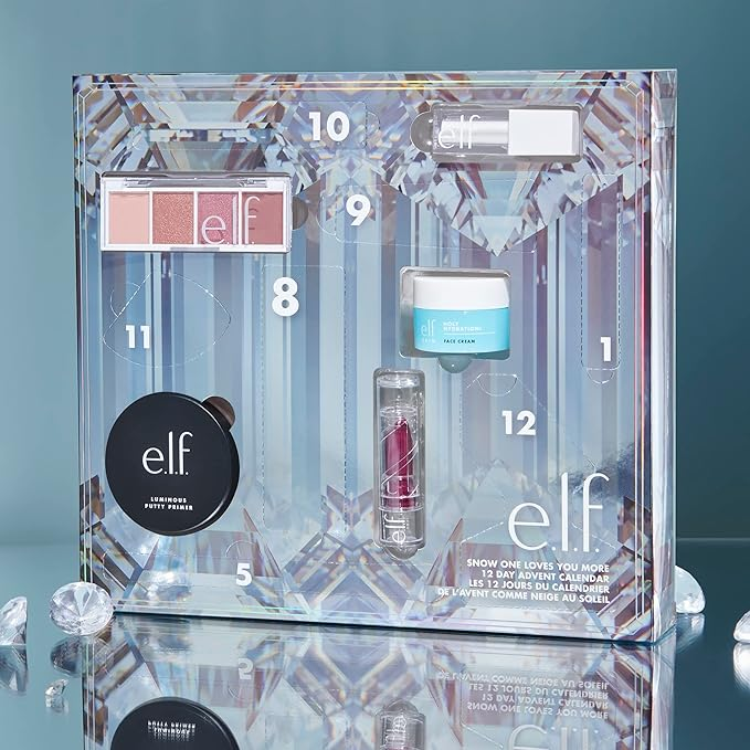 e.l.f. Cosmetics Snow One Loves You More 12 Day Advent Calendar, 12 Skin Care & Makeup Products For Creating A Flawless Look, Vegan & Cruelty-Free