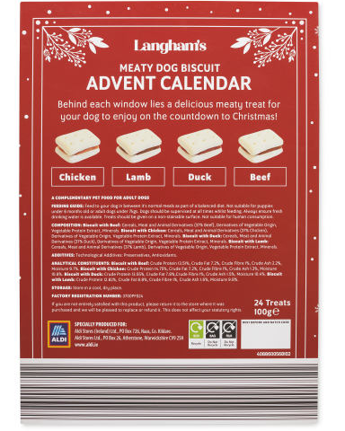 Langham's Meaty Dog Biscuit Advent Calendar - Inhalt Content (EN)