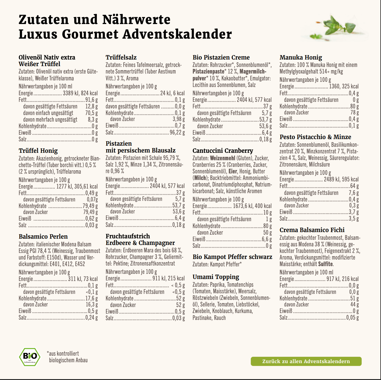 Adventskalender für Foodies Adventskalender für Foodies
