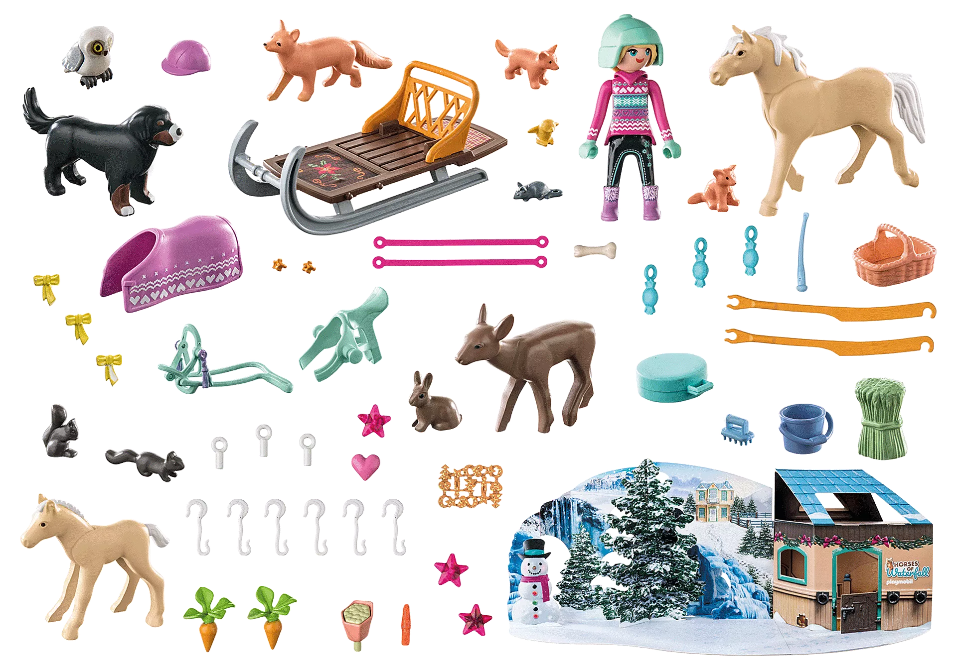 Playmobil 71345 Christmas Sleigh Ride Advent Calendar Horses - Inhalt Content (EN)