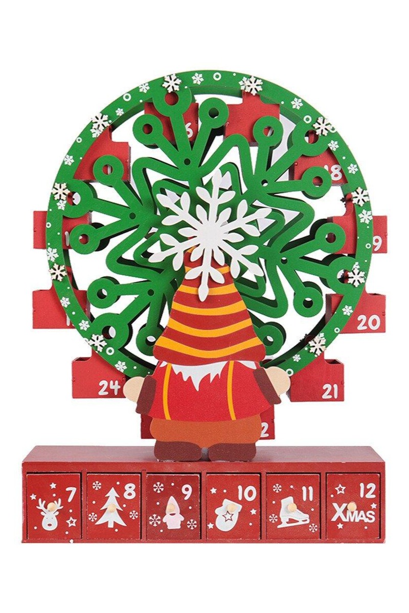 Living and Home Christmas Wooden Ferris Wheel Advent Calendar 2023