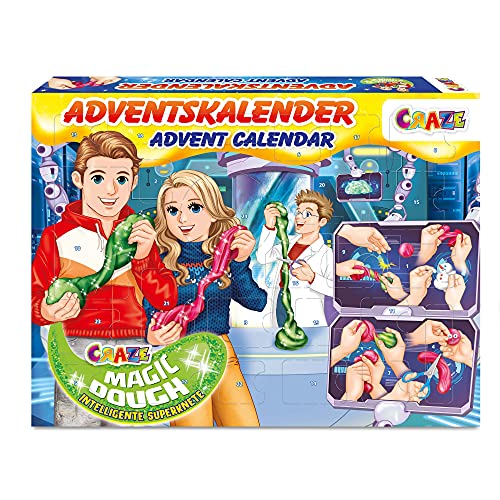 CRAZE ADVENTSKALENDER Magic Dough Weihnachtskalender mit Knete für Mädchen Jungen kreativer Spielzeugkalender 33449, Tolle Überraschungen variant