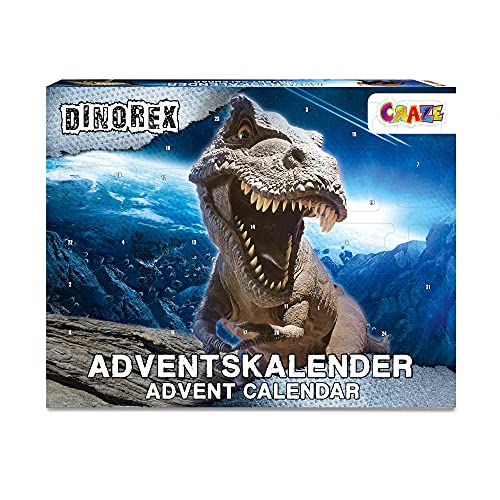 CRAZE ADVENTSKALENDER DINOREX Dinosaurier Weihnachtskalender für Kinder Spielzeugkalender Dino Spielfiguren 33401, Tolle Überraschungen variant