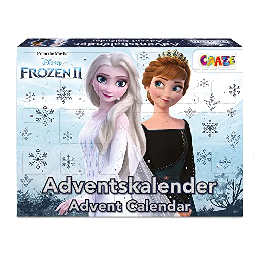 CRAZE ADVENTSKALENDER Frozen II Weihnachtskalender Eiskönigin Eisprinzessin für Mädchen Spielzeugkalender 31247, Tolle Überraschungen variant