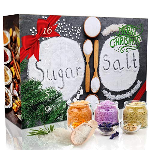 C&T Sugar&Spice Gewürze Adventskalender 2020 - 24 edle Gewürzssalze plus 6 Gewürzzucker GRATIS - Weihnachtskalender Zucker Salz Geschenkidee mit Natursalzen & Naturpfeffern für Erwachsene