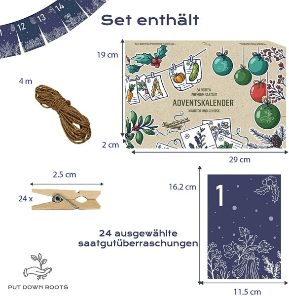 Saatgut-Adventskalender Gemüse und Kräuter Saatgut-Adventskalender Gemüse und Kräuter