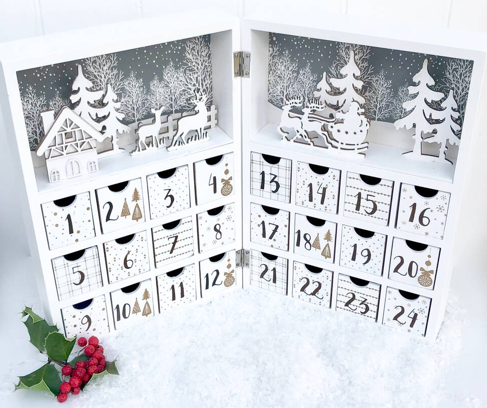 White Wooden Advent Calendar