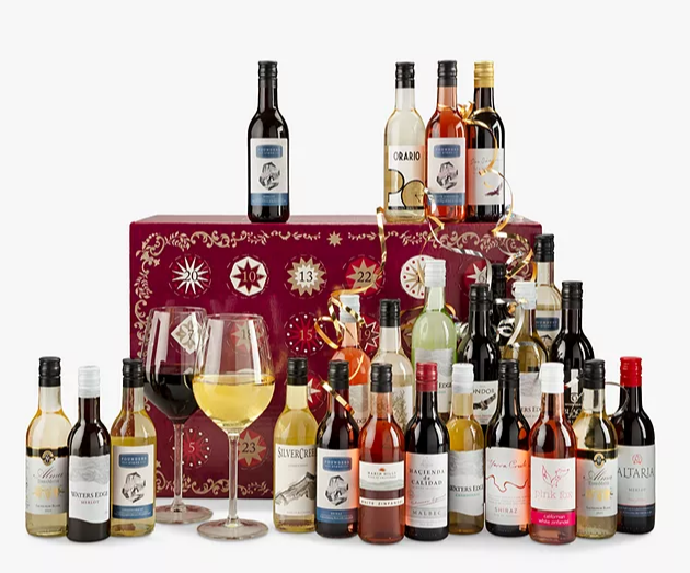 John Lewis Mini Wine Bottles Advent Calendar 2023 - Inhalt Content (EN)