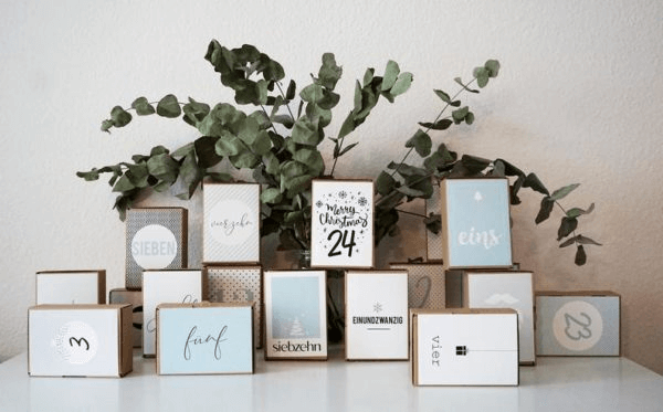 Adventskalender Karten hellblau Adventskalender Karten hellblau
