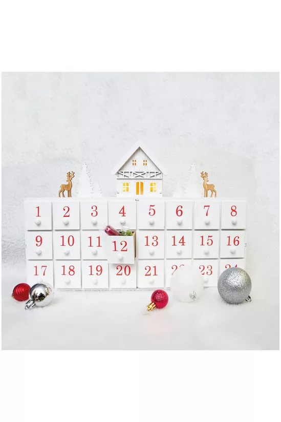 Netagon Battery Powered Wooden Christmas Countdown Advent Calendar 2023