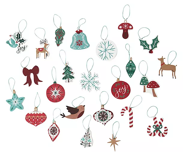 Lakeland Festive Joy Wooden Christmas Tree Advent Calendar - Inhalt Content (EN)