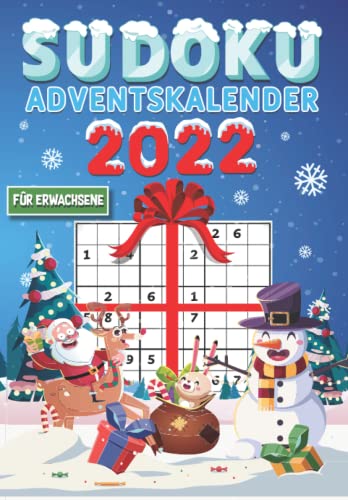 Sudoku Adventskalender 2022: Weihnachtlicher Rätsel Adventskalender für Erwachsene | Sudokus von leicht bis schwer