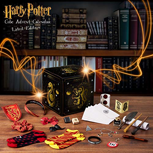 Harry Potter Advent Calendar 2020, Cube Christmas Countdown Calender With 24 Surprises Including Jewellery, Stickers, Badge, Hair Accessories, Socks And Magic Wand Pens, Toy Calendars For Girls variant