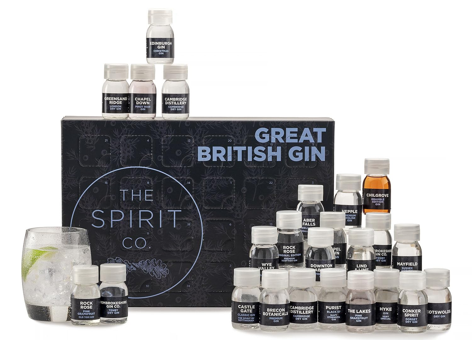 Spicers Of Hythe Spirit & Co Great British Gin Advent Calendar - Inhalt Content (EN)