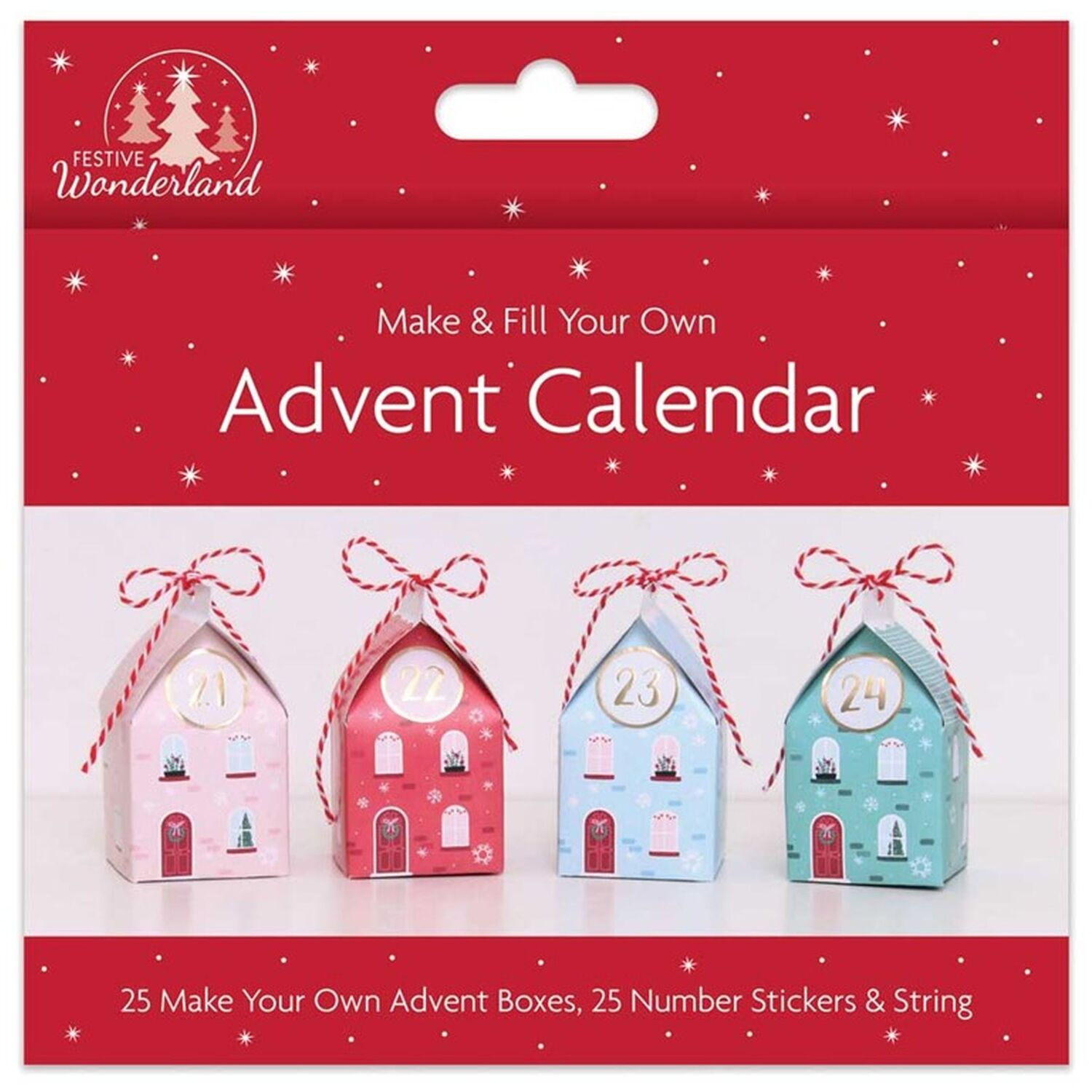 Advent Calendar 25 Gift Boxes Make and Fill Your Own Advent Houses - Multicolour Content (EN)