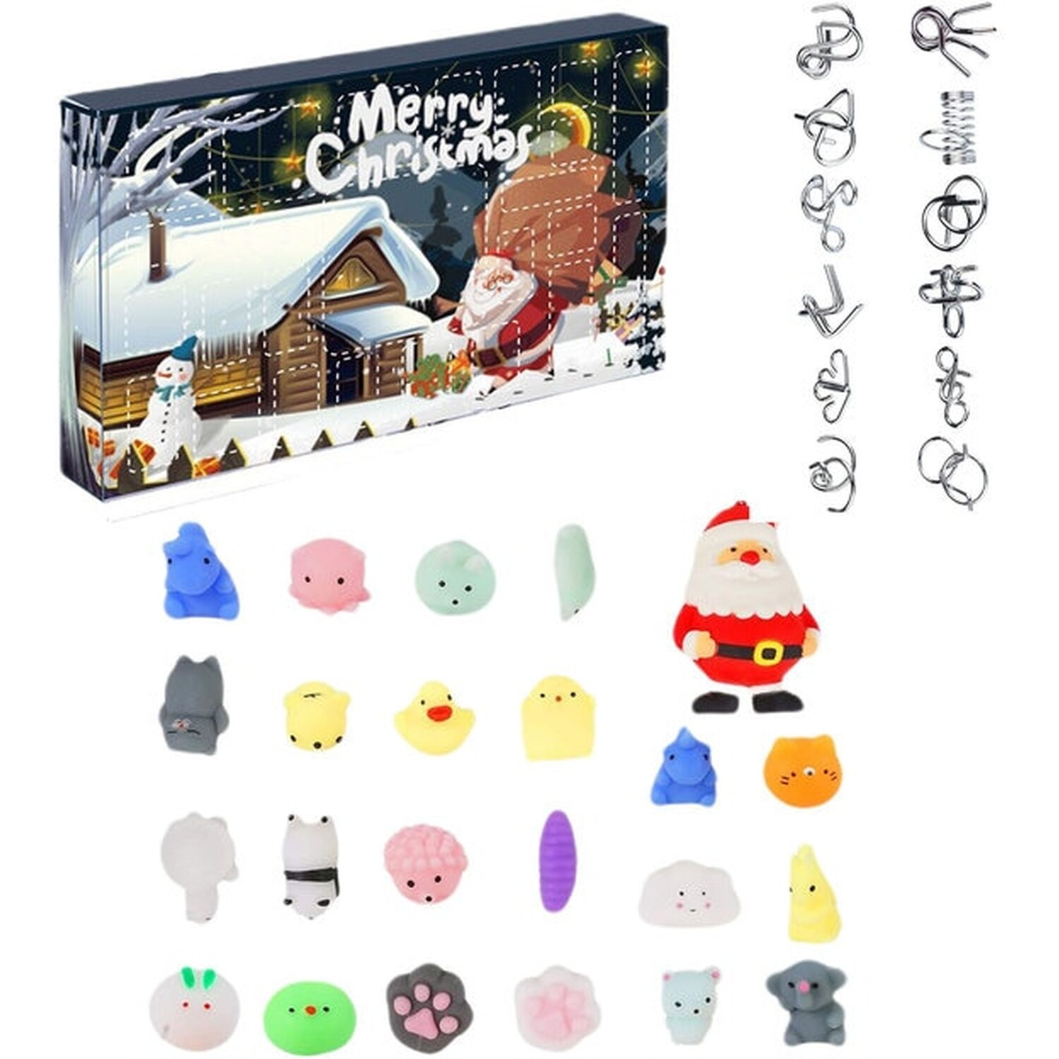 Advent Calendar Fidget Toy Mystery Box - White Content (EN)