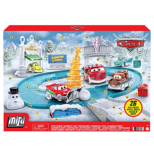 Disney Pixar Cars GXT25 - Minis Weihnachten Adventskalender Rennfahrzeuge Zubehör und Überraschungen, ab 3 Jahren variant