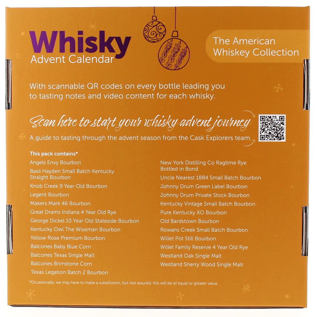 The Really Good Whisky Company - Bourbon/USA Whiskey 25 Days Advent Calendar 2023 - Inhalt Content (EN)