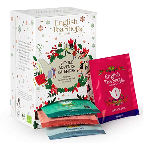 English Tea Shop - Tee Adventskalender weiß, 24 einzeln verpackte Teebeutel mit hochwertigen BIO-Tees