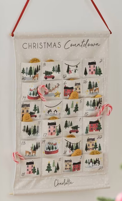 Personalised Reusable Fabric Christmas Kit Advent Calendar