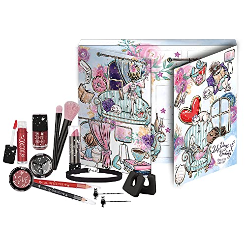 fesh! - Kosmetik-Adventskalender für Teens, Stay Chic, 24 Beauty und Make-Up Überraschungen, Highlights für Augen, Lippen und Gesicht, in edler Box, besondere Geschenk-Idee für junge Frauen