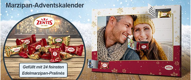 Foto-Adventskalender mit Marzipanfüllung
