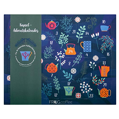 FROG.coffee Kapsel Adventskalender - Für 24 besondere Kaffee Momente mit Kaffeekapseln passend für das Nespresso ®*-System (ausgeschlossen Nespresso®* Vertuo)