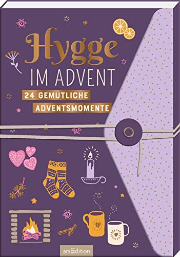 Hygge im Advent - 24 gemütliche Adventsmomente: Adventskalender Aufschneidebuch mit Wickelknopf