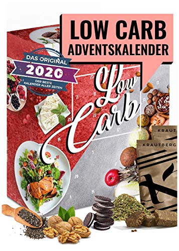 Low Carb Adventskalender 2020 I Kalender Adventszeit für kohlenhydrahtarme Ernährung I Geschenkidee für Fitnessbewusste I verschiedene Snacks ohne Kohlenhydrahte I für Erwachsene