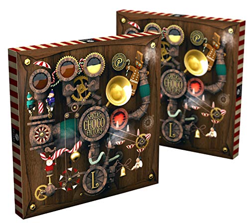 Peters Adventskalender Santas Choco Factory, gefüllt mit 300 Gramm Pralinen ohne Alkohol
