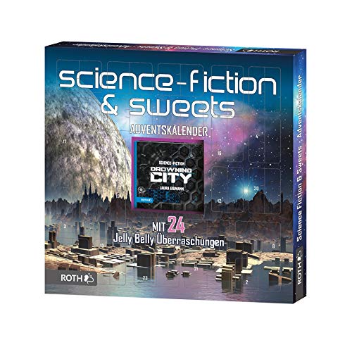 ROTH Science Fiction-Adventskalender mit Science Fiction-Lesespaß und 24xSweets, 35cm x 35cm x 4cm