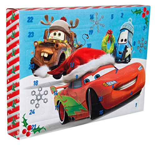 Sambro DSC9-6797 Adventskalender Disney Pixar Cars mit Schreibwaren, Stempeln und Stickern, für Kinder ab 3 Jahre, bunt