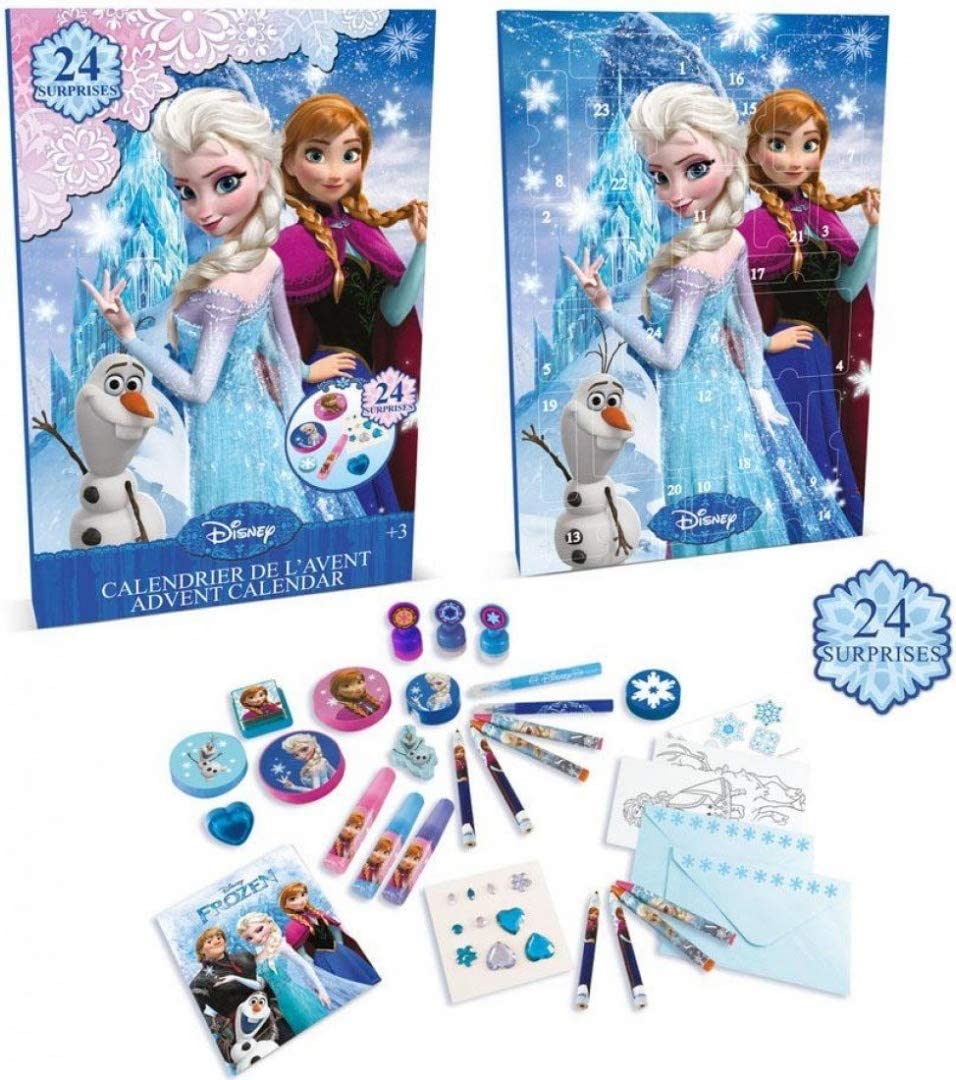 Disney Frozen Advent Calendar with 24 Surprise Gifts (Blue)