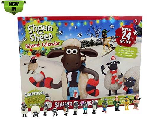 Weihnachts Adventskalender Shaun The Sheep Wallace and Gromit Enthalt Figuren Puzzles Brettspiel und Aufkleber Kalender für Kinder – Shaun das Schaf – detail 2