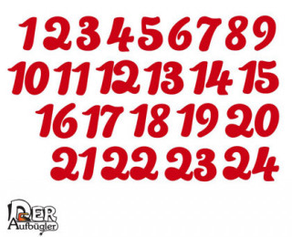 Adventskalender Zahlen zum Aufbügeln Adventskalender Zahlen zum Aufbügeln